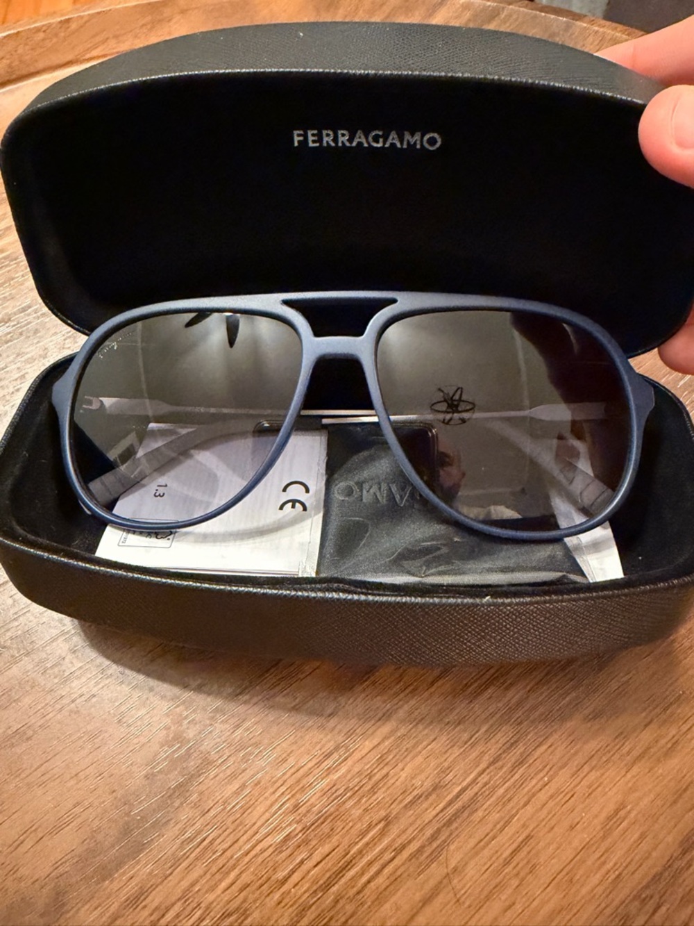 Salvatore Ferragamo Aviator Sunglasses – Blue Frame | Made in Italy | Like New